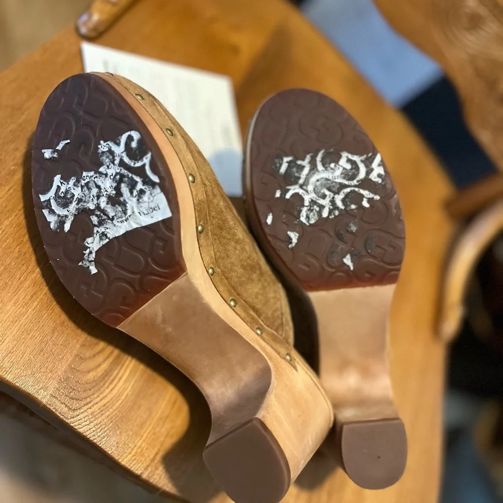 UGG Women's Tan Suede Mules - Picture 6 of 11